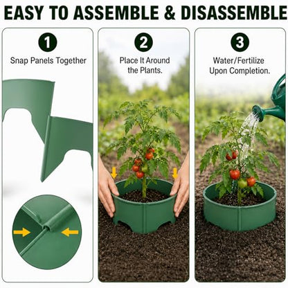 Planting Grow Rings, 30 Pcs Garden Border Segments for 8/10/12 Inch Plant Rings, Water Retention Root Watering, Seedling Protection for Raised Bed Vegetable Gardens, Easy Assembly (Green)