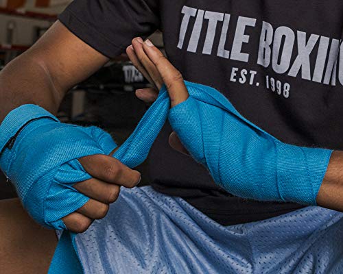 Title Boxing Semi-Elastic Mexican Hand Wrap, Turquoise, 180"
