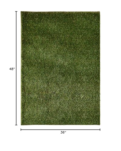 iCustomRug Ivy, Thick Realistic Grass Mat 3' X 4' Synthetic Turf with Finished Edges, Indoor Outdoor Grass Pet Pad - size: 3' x 4' (Rectangular)