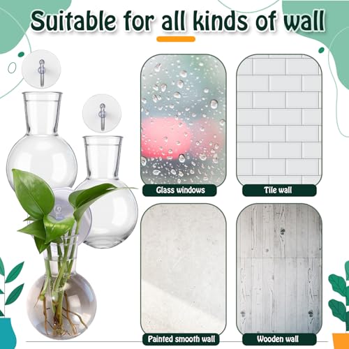 6 Pack Window Propagation Stations Plastic Wall Hanging Planter with Suction Cups Brush Window Suction Plant Holder Vases Tubes Terrarium for Home Office Decor (Bulb)
