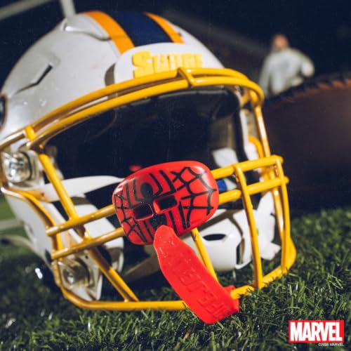 Marvel Spider-Man Lip Guard, Football Mouth Guard with Detachable Strap - color: Spider-man