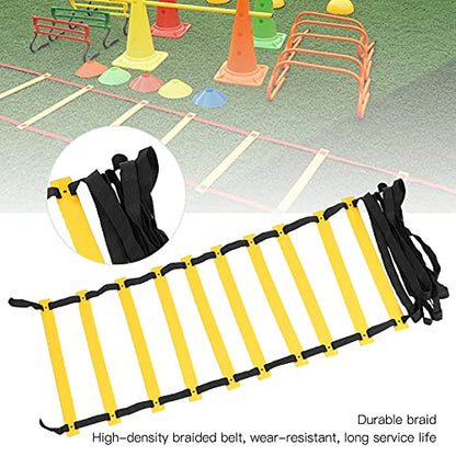 Gavigain Polypropylene Training Agility Speed Ladder Stairs Footwork for Soccer Fitness Accessory - color: black rope