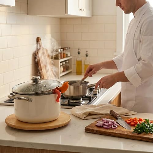 3Pcs Silicone Lid Lifter - Anti-Scalding Pot Side Clips - Heat Resistant, Keep Lids Open, Reduce Spills - Cute Shrimp, Hot Dog & Green Onion Shapes