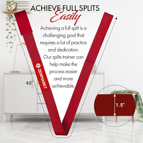 Cheer Stretching Strap for Flexibility Training and Stunt Practice | Durable Stretch Band to Improve Flexibility and Range of Motion, Essential Accessory for Cheerleaders - color: Red