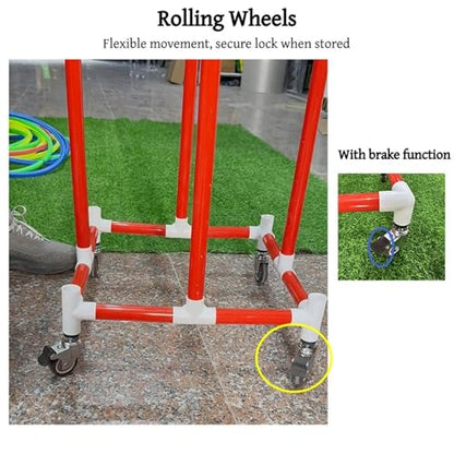 Simple PVC Hula Hoop Holder with Wheels, Outdoor Hoop Stand, Space-Saving Equipment Holder for Home, Gym, No Hula Hoop - color: 19.7in