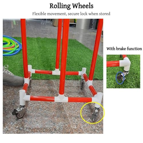 Simple PVC Hula Hoop Holder with Wheels, Outdoor Hoop Stand, Space-Saving Equipment Holder for Home, Gym, No Hula Hoop - color: 11.8in