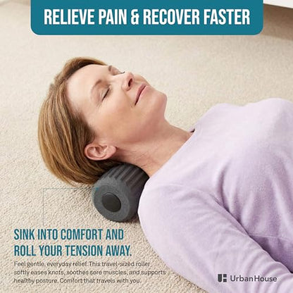 Travel Mini Foam Roller for Deep Tissue Massage - Ultralight Portable Back Roller size 3.5" x 3.5" x 7" for Back Pain Relief, Neck, Legs & Muscle Recovery - Compact Foam Roller for Gym, Office, Travel - size: Short (7")