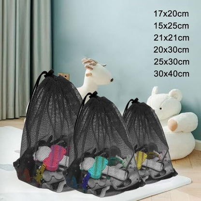 Breathable Mesh Drawstring Bags | Multipurpose Nylon Sports Storage for Activity Gear | Durable Construction(30 x40cm) - size: Large