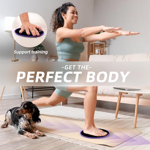 ZILLEEN Exercise Sliders for Working Out Pilates Fitness Discs 2pcs - color: Purple