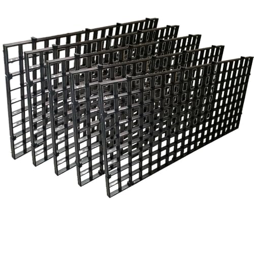 5 Pcs Aquarium Divider Tank Divider Panel Adjustable Plastic Bottom of Fish Tank Isolation for Shrimp Guppy Separation Easy to Cut Install with 10 Pcs Sucker (Black) - color: Black