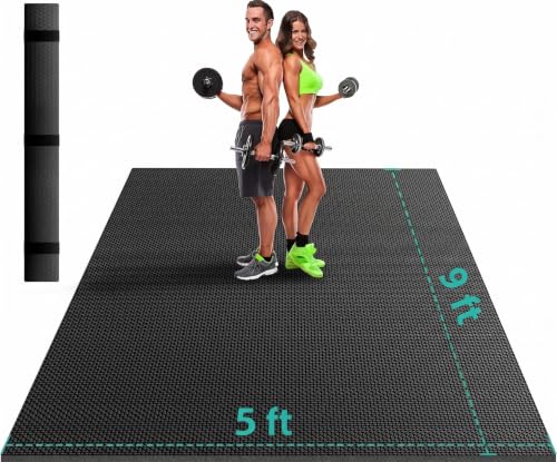 Stepwaver Large Exercise Mat, 6'x4'/7'x5'/8'x5'/9'x5'/10'x5'/12'x5'x8mm - size: 9x5FT