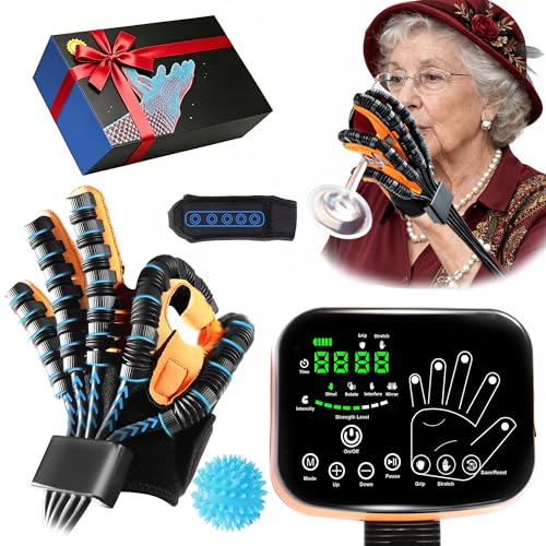 9th Gen Hand Rehabilitation Robot Gloves for Stroke Recovery | Home Physical Therapy for Hand Weakness & Hemiplegia, Finger Exerciser with 4 Modes Training & 5 Independent Air Valves - color: Right Hand size XL
