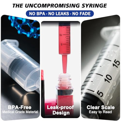 20ml Syringe with Cap, 10 Pack Large Plastic Syringes without Needle for Liquid, Scientific Labs, Measurement, Pet Feeding, Ink Refilling, Irrigation Water