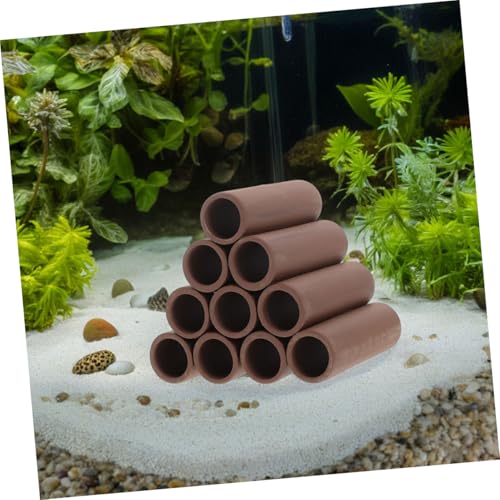 2Pcs Pottery Shrimp Breeding Shelter Durable Aquarium Hiding Place Optimal Shrimp Habitat Decor Easy Install Spawning Tube for Fish Tank