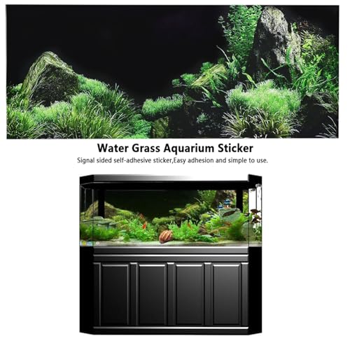 Aquarium Background Sticker, Fish Tank Seafloor Water Grass Decoration Painting, PVC Sticker for Fish Tank, Tropical Marine Landscape (61 * 30cm) - size: 61*30cm