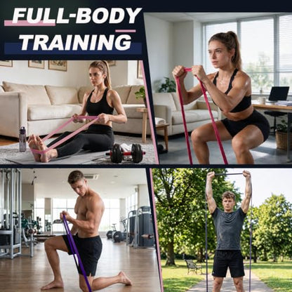 Resistance Bands for Pull Up Assist, Stretch Bands & Exercise Workout Set - color: 15-125LBS PINK PURPLE