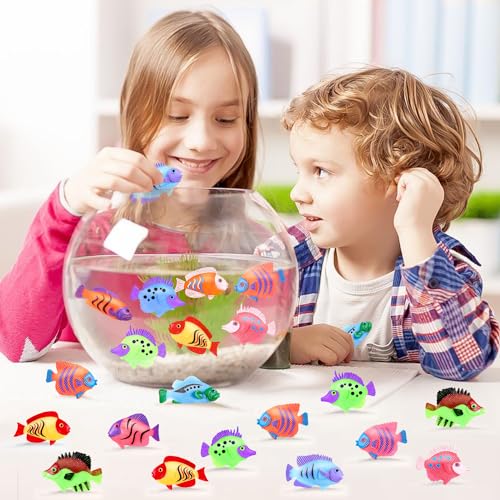 72Pcs Plastic Fish Toys - Tropical & Mini Plastic Fish Set for Children's Party Supplies and Decoration