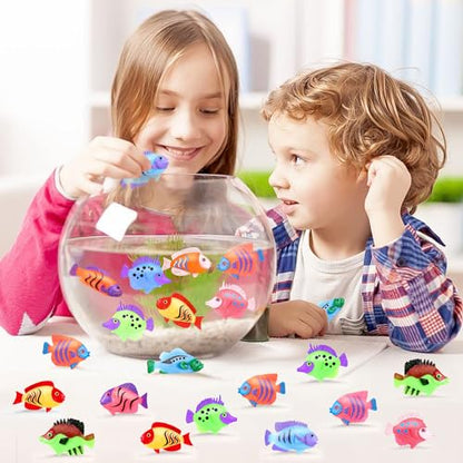 72Pcs Plastic Fish Toys - Tropical & Mini Plastic Fish Set for Children's Party Supplies and Decoration