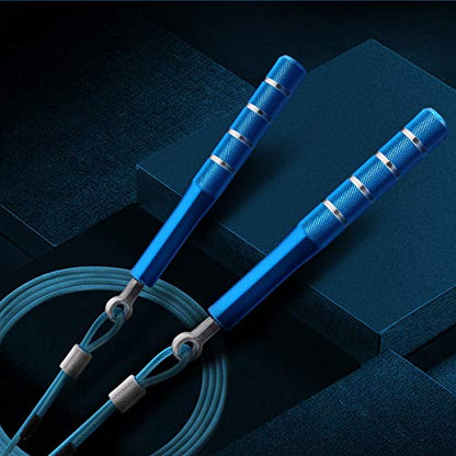 Jump Rope, Wastou Speed Jumping Rope for Training Fitness Exercise, Adjustable Adults Workout Skipping Rope for Men, Women, Kids, Girls - color: Blue