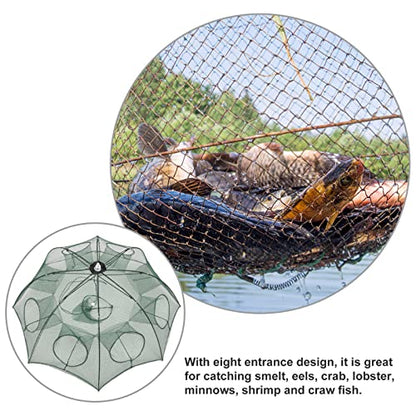 Fishing Net Portable and Foldable Umbrella Fishing Bait Net - Easy to Use Fishing Tool for Crayfish,Shrimp,Crab, Catfish