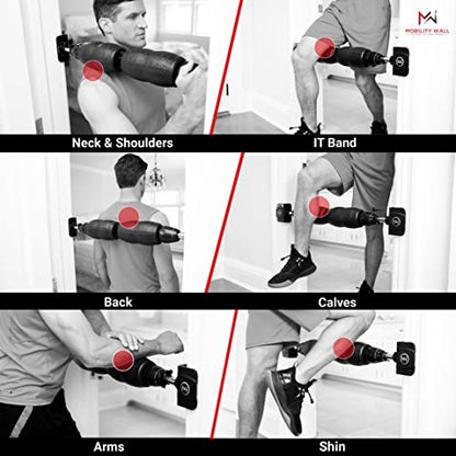 Mobility Wall- Stand Up Door Mounted Smooth Foam Roller for Soft Tissue Massage & Muscle Recovery for Exercise, Includes 1 Trigger Point Attachments - style: Standard