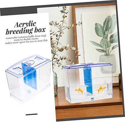 GALPADA Transparent Acrylic Betta Fish Breeding Box with Removable Divider Mini Isolation Hatchery Tank for Small Fish Survival and Observation Aquarium Incubator