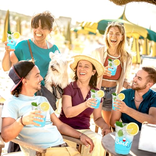 50Pcs Fishing Party Cups, 12oz Fishing Plastic Cups for Fishing Birthday Wedding Favors Bridal Supplies Baby Shower Tea Party Decorations