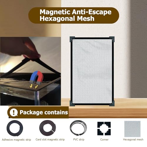 Aquarium Lid, Anti Jumping Fish Tank Lid, Magnetic Multi-Use Mesh Screen Netting Prevents Fish, Reptiles from Jumping Out(40x23CM/15.75x9.06in) - size: 40x23CM/15.75x9.06in