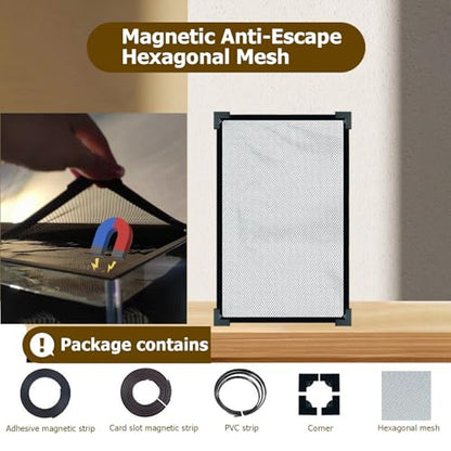 Aquarium Lid, Anti Jumping Fish Tank Lid, Magnetic Multi-Use Mesh Screen Netting Prevents Fish, Reptiles from Jumping Out(20x20CM/7.87x7.87in) - size: 20x20CM/7.87x7.87in