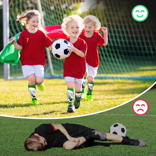Shin Guards Soccer Kids Toddler, Shin Guard for Boys Girls 2-18 Years Old - color: White, size: Medium