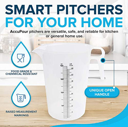 8oz (250 mL) Measuring Pitcher, Plastic, Multipurpose - Great for Chemicals, Oil, Pool and Lawn - Ounce (oz) and Milliliter (mL) Increments (1 cup)
