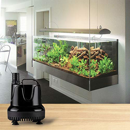hygger 215 GPH Quick Water Change Aquarium Pump Submersible Fountain Water Pump Fish Tank Pond Drain Transfer Pump with 2 Adaptors