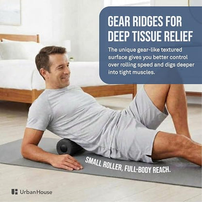 Travel Mini Foam Roller for Deep Tissue Massage - Ultralight Portable Back Roller size 3.5" x 3.5" x 7" for Back Pain Relief, Neck, Legs & Muscle Recovery - Compact Foam Roller for Gym, Office, Travel - size: Short (7")