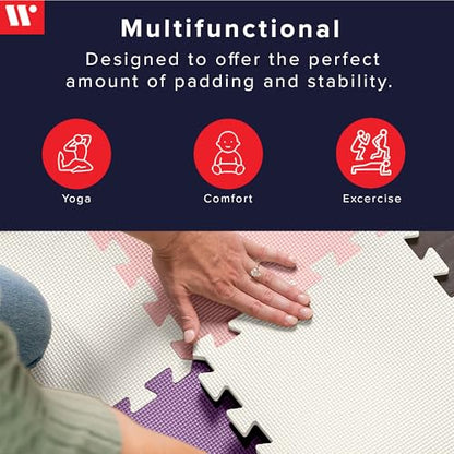 We Sell Mats Interlocking Foam Floor Tiles - 3/8" Thick Pink/Purple 18-Pack - color: Lilac Mix, size: 18 Square Feet (18 Tiles)