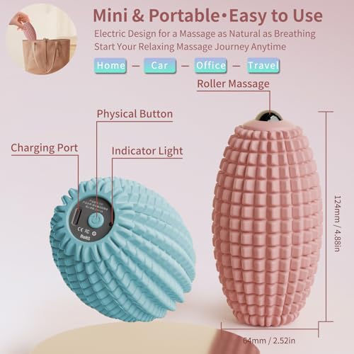Vibrating Massage Ball for Plantar Fasciitis, Silicone Trigger Point, Myofascial Massage Ball, Deep Tissue Roller for Back, Shoulder, Foot, Muscle Recovery, Hip & Psoas Release Tool (Blue) - color: Blue