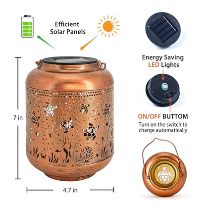 Sea Turtle Solar Lanterns Outdoor Waterproof,Hanging Solar Lights Sea Turtle Gifts for Women Men Metal LED Decorative Light for Yard,Patio,Lawn,Pathway,Landscape,Garden Decor - style: Sea Turtle
