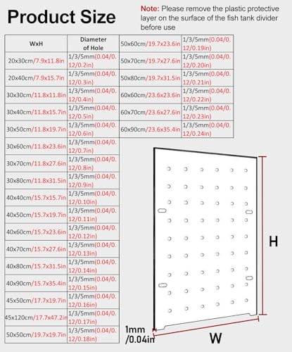 5 10 20 29 40 55 75 Gallon Aquarium Divider to Separate Fry from Parents, Acrylic Isolation Grid Board, Panel A Betta Fish Tank Flapper Accessories(Large Fish,29gal (40x60cm)) - color: Large Fish, size: 29gal (40x60cm)