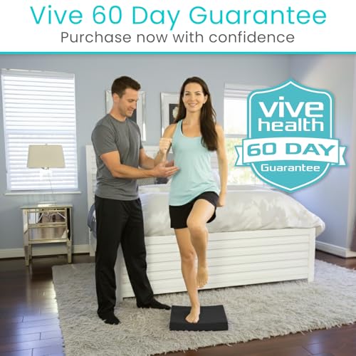 Vive Balance Pad - Foam Large Yoga Mat Trainer for Physical Therapy - color: Midnight Black