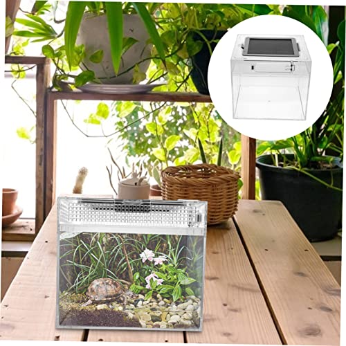 Toyvian 1pc Reptile Feeding Box Breathable Breeding Container for Geckos Snakes and Small Pets Material for Easy Observation and Cleaning and Weather Resistant Reptile Habitat