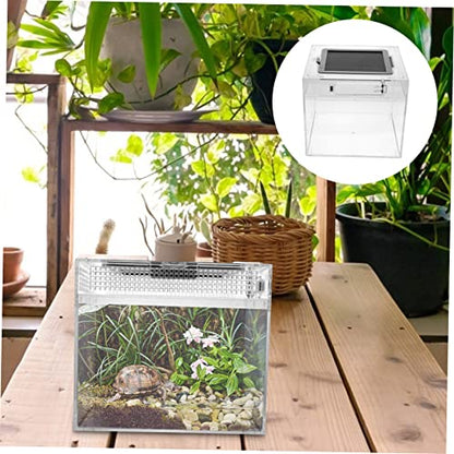 Toyvian 1pc Reptile Feeding Box Breathable Breeding Container for Geckos Snakes and Small Pets Material for Easy Observation and Cleaning and Weather Resistant Reptile Habitat