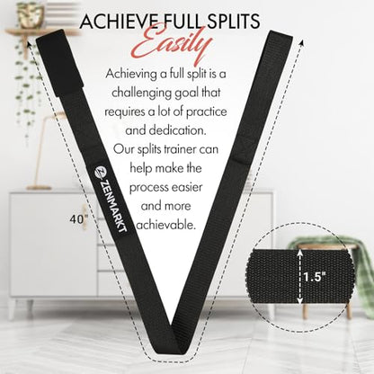 Cheer Stretching Strap for Flexibility Training and Stunt Practice | Durable Stretch Band to Improve Flexibility and Range of Motion, Essential Accessory for Cheerleaders - color: Black