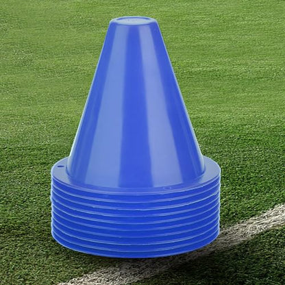 10pcs Football Cones Soccer Training Discs Football Marker Poles Flat Square Bottom Stackable for Soccer Training - color: Blue