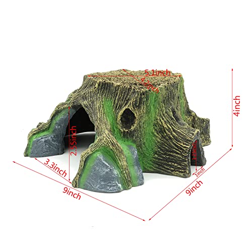 Resin Large Turtle Tank Accessories Reptile Hideouts Cave Habitat Decor for Gecko Leopard Lizards Toad