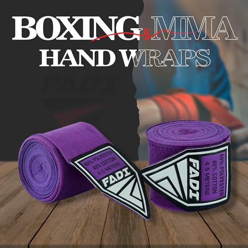 180-Inch Boxing Hand Wraps for Men & Women - Elastic Inner Gloves for Boxing, MMA, Kickboxing, Muay Thai - Pair (Green) - color: Purple
