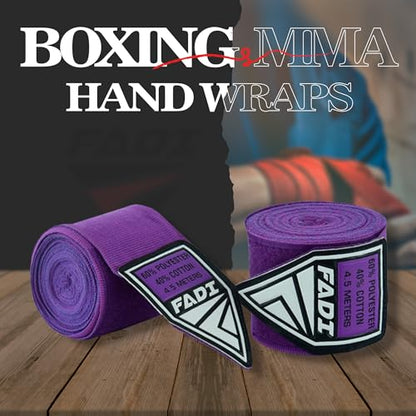 180-Inch Boxing Hand Wraps for Men & Women - Elastic Inner Gloves for Boxing, MMA, Kickboxing, Muay Thai - Pair (Green) - color: Purple