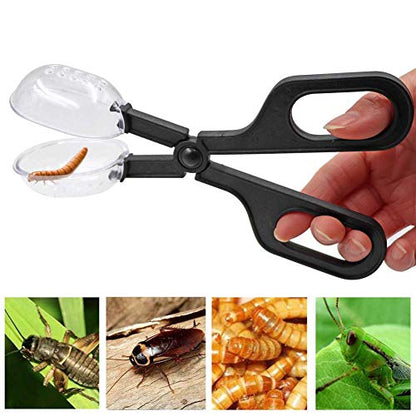 2 Pieces of Reptile Feeding Clamp Reptile Poop Scoop Cage Fish Tank Cleaning Tools Reptile Feeding Tool for Gecko Lizard Bearded Dragon