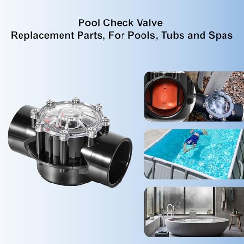 7305 Pool Check Valve Replacement 180 Degree for Jandy 2-Inch to 2-1/2-Inch Check Valve Compatible with Pool Pumps Heat Pumps and Spa Straight Through Flow