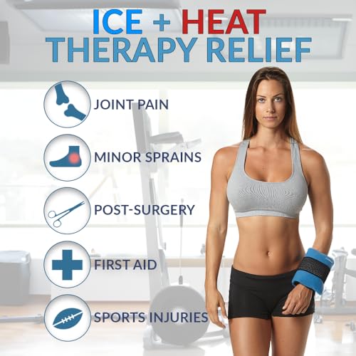 ComfiLife Ice Packs for Injuries (3 Piece Set) – Reusable Hot and Cold Pack with Wrap – Soft Gel Ice Packs for Back, Shoulder, Hip, Knee, Elbow, Joint Pain Relief – Heat & Cold Therapy (Medium) - size: Medium (Pack of 2)