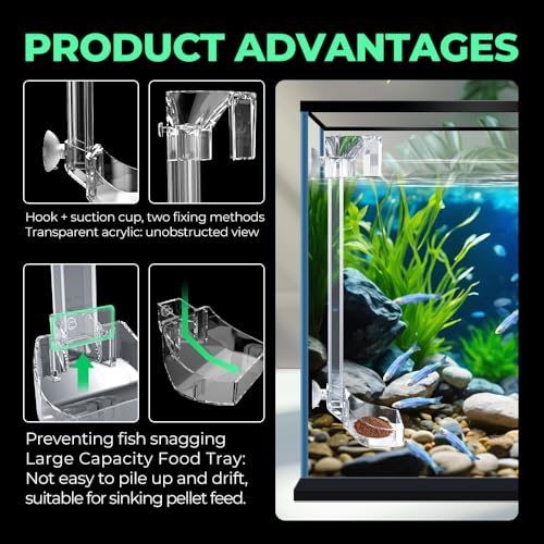 Aquarium Shrimp Feeding Tube and Dish with Brush, Clear Crystal Glass Fish Tank Shrimp Feeder Tube Tray, Adjustable Feeder Tube Fish Shrimp Tank Accessories Clear Acrylic (F-35-14‘’)