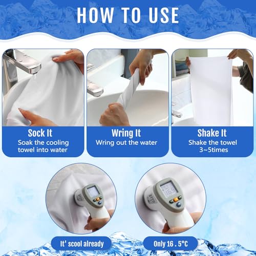 Hosuly 30 Pack Cooling Towels 40"x12" - color: Black, White